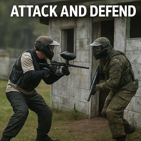 Attack and defend paintball